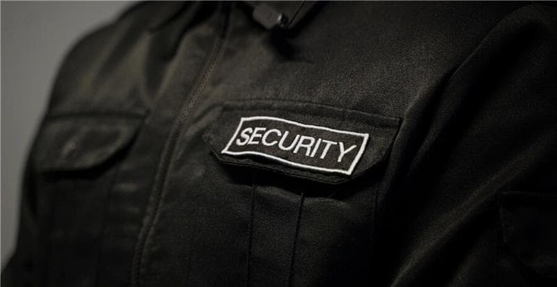 Security badge on uniform